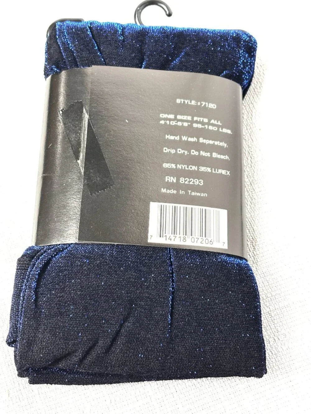 Leg Avenue #7120 Dark Royal  Blue Sparkle Shimmer Lurex Fashion Tights NWT NOS